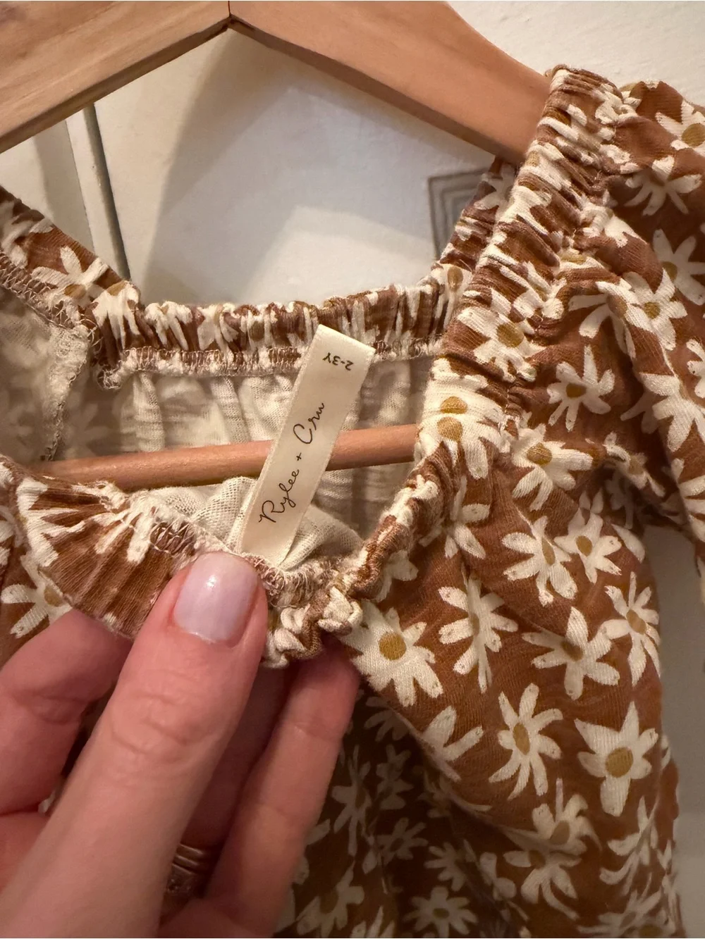 Rylee + Cru Brown Daisy Tiered Dress